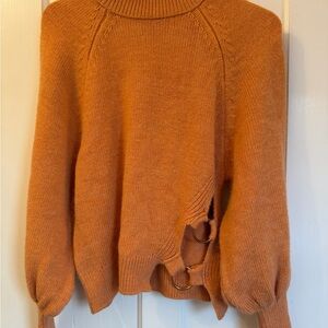 NWOT ASOS Cozy Orange Sweater with Asymmetrical Details